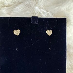 Swarovski Heart Earrings, Gold tone plated